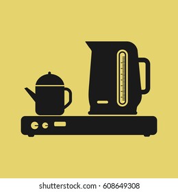 Plastic electric kettle icon. Simple illustration of plastic electric kettle vector icon for web