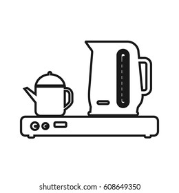 Plastic electric kettle icon. Simple illustration of plastic electric kettle vector icon for web
