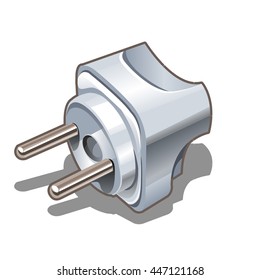 Plastic electric plug isolated on a white background. Vector illustration.