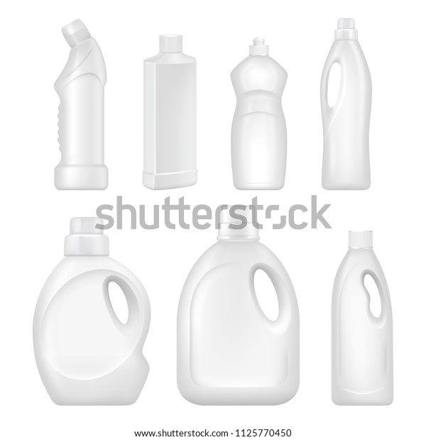 Plastic Empty Bottles Sanitary Containers Chemical Stock Vector ...