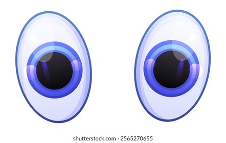 Plastic eyes for toy character in blue color