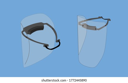 Plastic face shield protection isolated illustration