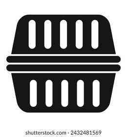 Plastic fast food box icon simple vector. Pack bread. Craft snack