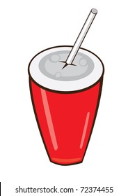 Plastic fastfood cup. Vector illustration on white background