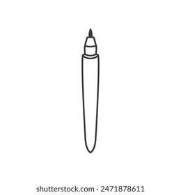 Plastic felt tip pen line icon. Outline marker symbol. Office supply, stationery sign. Isolated vector illustration.