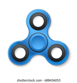Plastic fidget spinner stress relieving toy vector illustration. Hand spinner fidget for meditation and anti stress