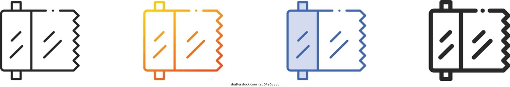 plastic film icon.Thin Linear, Gradient, Blue Stroke and bold Style Design Isolated On White Background