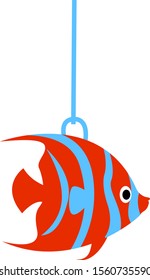 Plastic fish, illustration, vector on white background.