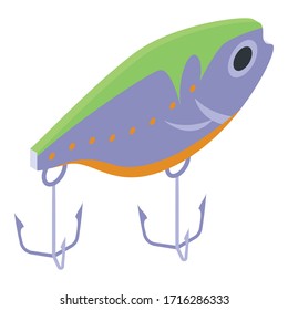 Plastic fishing bait icon. Isometric of plastic fishing bait vector icon for web design isolated on white background