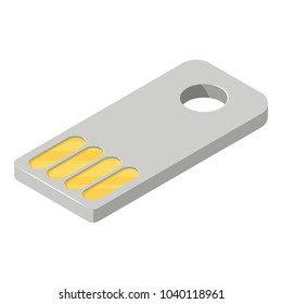 Plastic flash drive icon. Isometric illustration of plastic flash drive vector icon for web