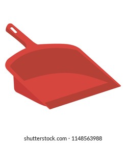 
Plastic flat container with handle used to in household cleaning, dustpan icon
