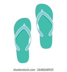 Plastic flip flops isolated vacation concept