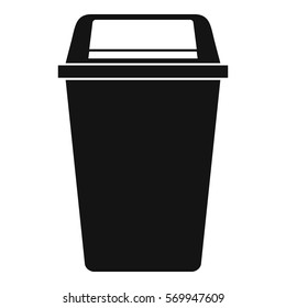 Plastic flip lid bin icon. Simple illustration of plastic flip lid bin vector icon for web