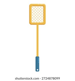 Plastic fly swatter killing insects during summer holidays, isolated on white background