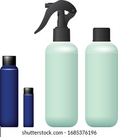 Plastic foggy spray container and cylindrical bottle
