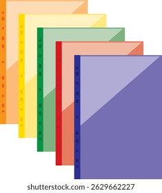 plastic folder, Multicolored folders for documents.
