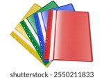 Plastic folders for documents. Vector illustration. Sketch for creativity.