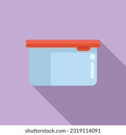Plastic food box icon flat vector. Fast food. Pack dinner