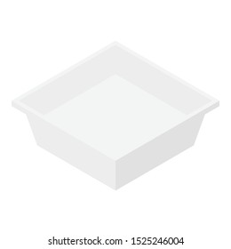 Plastic food box icon. Isometric of plastic food box vector icon for web design isolated on white background