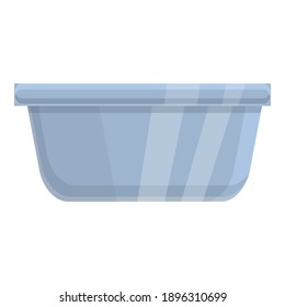 Plastic food container icon. Cartoon of plastic food container vector icon for web design isolated on white background