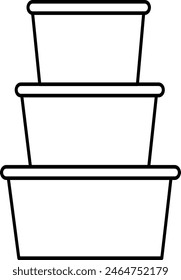 Plastic food container icon. Linear style sign for mobile concept and web design. Cooking pot line vector icon. Replaceable vector design.