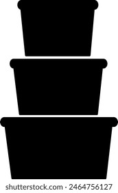 Plastic food container icon. Linear style sign for mobile concept and web design. Cooking pot line vector icon. Replaceable vector design.