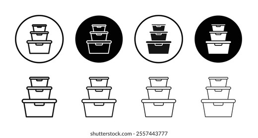 plastic Food container icon logo sign set vector outline