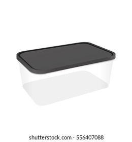 Plastic Food container, storage for food, vector template, isolated on white