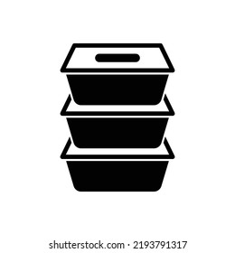 Plastic Food Containers Icon. Food Container. Linear Style Sign For Mobile Concept And Web Design. 