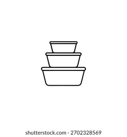 Diseño de Vector plano de icono de envases de alimentos de plástico.