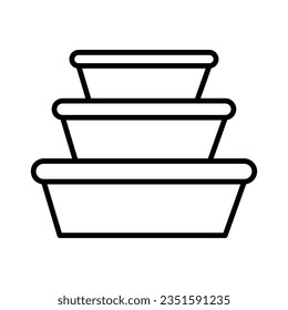 Plastic food containers outline icon. pots line vector icon. Symbol, logo illustration. linear style sign for mobile concept and web design..eps