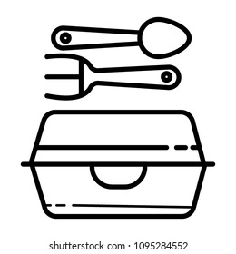 Plastic food containers,spoon and fork