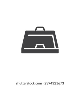 Plastic food tray vector icon. filled flat sign for mobile concept and web design. Food tray glyph icon. Symbol, logo illustration. Vector graphics