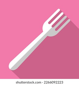 Plastic Fork Flat Design Icon Vector Illustration