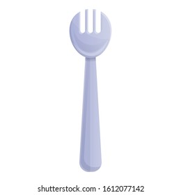 Plastic fork icon. Cartoon of plastic fork vector icon for web design isolated on white background