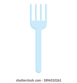 Plastic Fork Icon. Cartoon Of Plastic Fork Vector Icon For Web Design Isolated On White Background