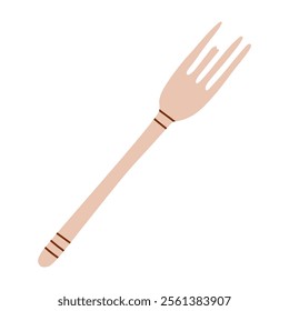 Plastic fork, spoon. Disposable utensil, flatware waste. Single-use kitchen cutlery, dining item. Biodegradable recycled clean picnic tableware. Flat vector illustration isolated on white background