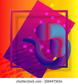 Plastic frame colorful shapes . Abstract background