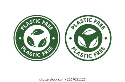 Plastic free badge logo design. Suitable for nature, environment and health