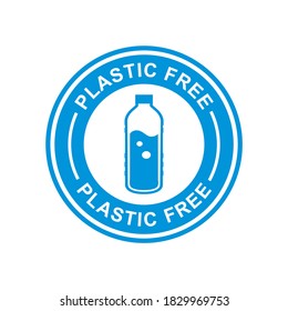 Plastic free badge vector logo template. Suitable for product label