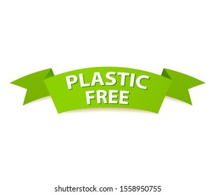 Plastic free eco friendly sign.Flat illustration vector.Isolated on a white background.A label to promote the protection of the planet.