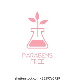 Plastic Free Eco Organic Cosmetics Green Label. Paraben-Free Stickers. Free Of Chemical Preservatives, Safe Sign For Natural Products. Isolated Vector Illustration.