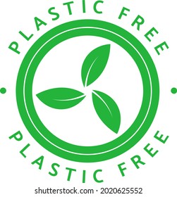 Plastic free emblem for packaging eco-friendly and organic products