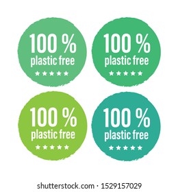 Plastic free green icon. Bpa 100 free plastic mark