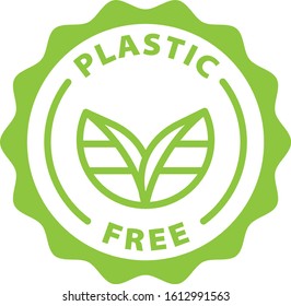 plastic free green outline icon