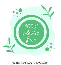 plastic free, handwritten text. Vector Illustration for printing, backgrounds, covers and packaging. Image can be used for greeting cards, posters, stickers and textile. Isolated on white background.