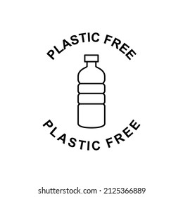 Plastic free icon in black line style icon, style isolated on white background