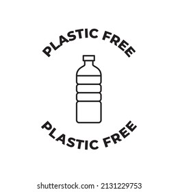 Plastic free icon in black line style icon, style isolated on white background