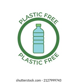 Plastikfreies Symbol auf Farbsymbol einzeln auf weißem Hintergrund 