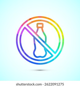 Plastic free icon design illustration, No plastic product sign symbol in low poly style